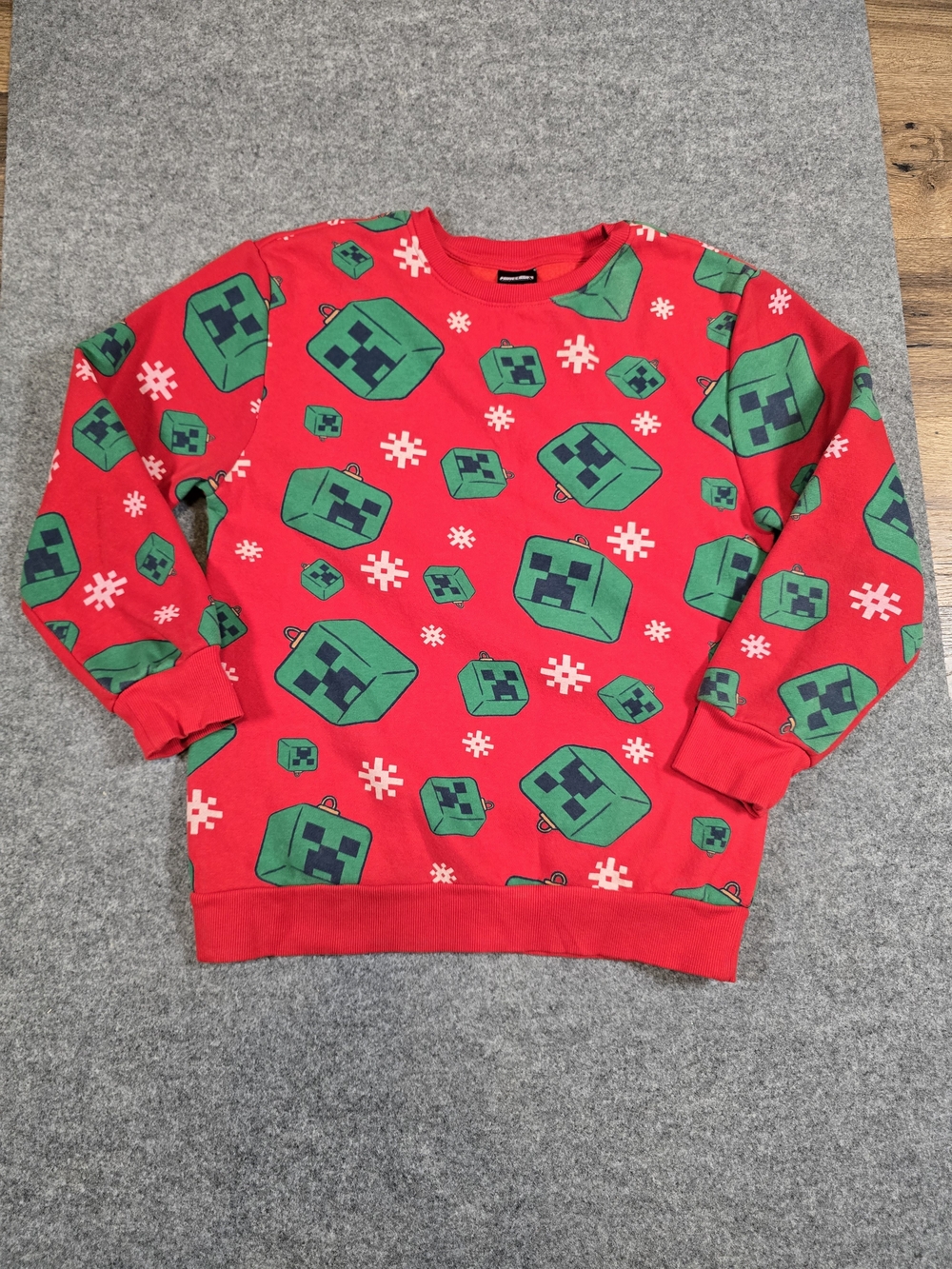 Minecraft Holiday Sweater with Green Creepers